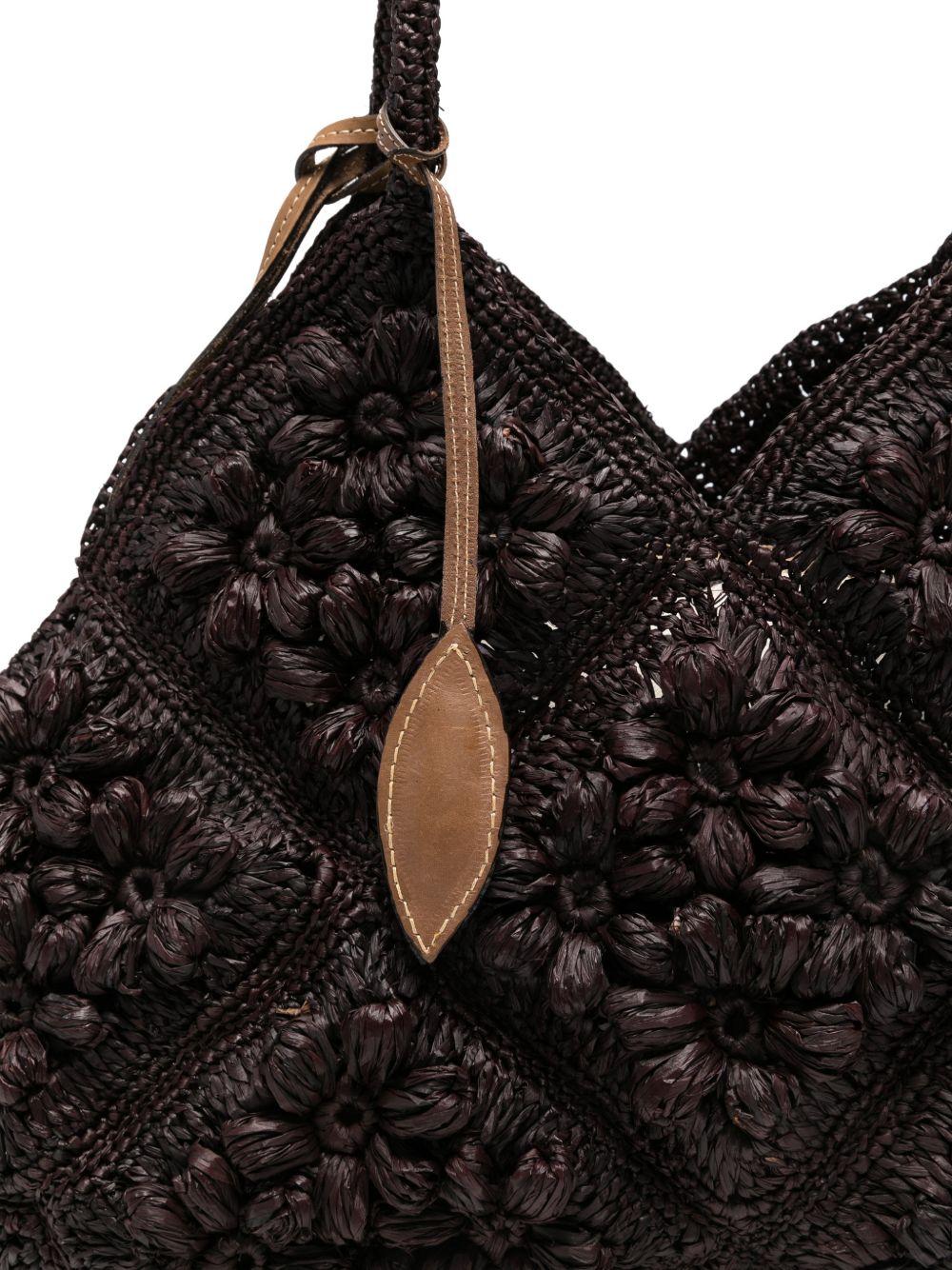AFAR Borsa a spalla Desire Ebony in rafia