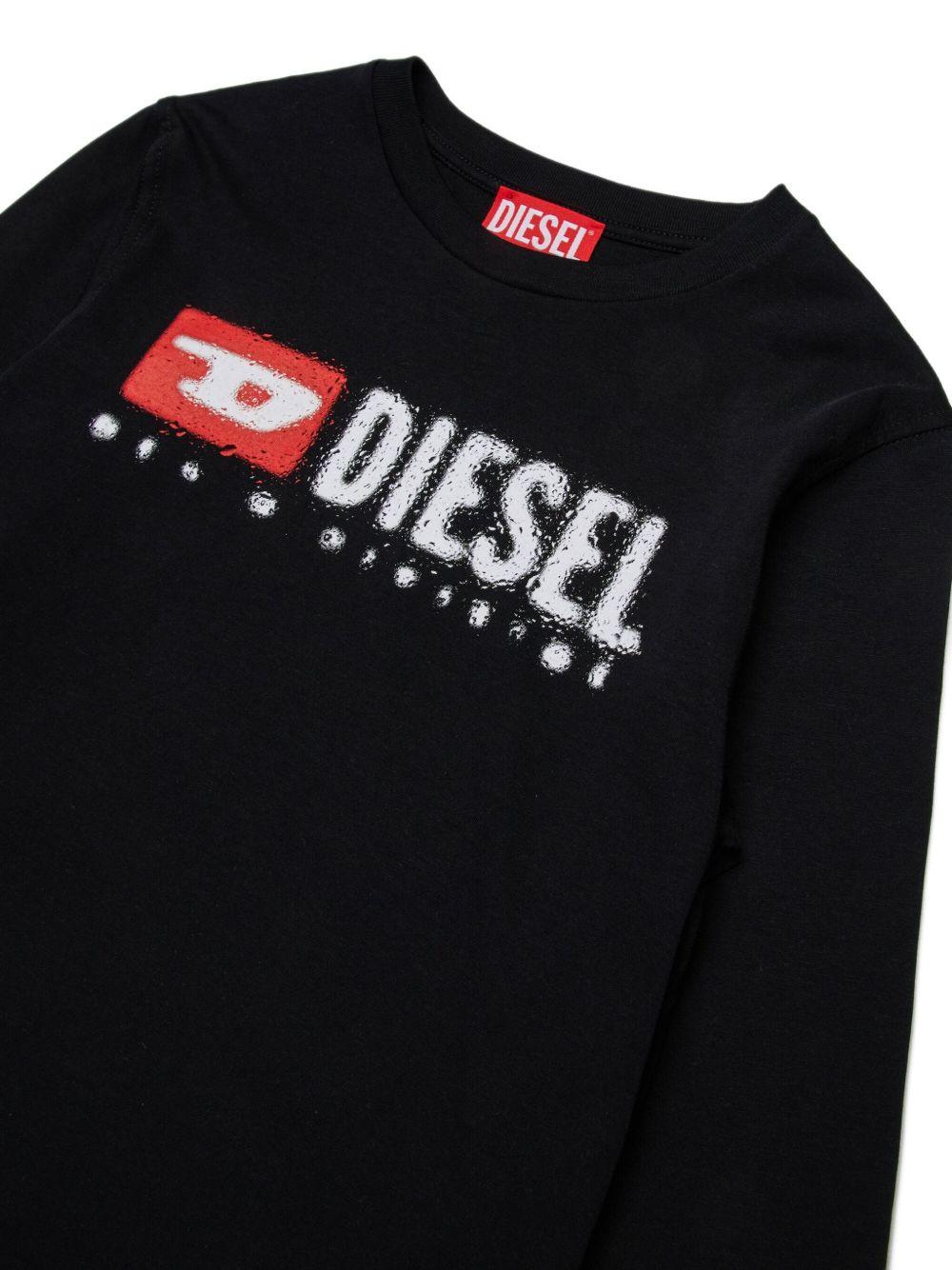 DIESEL T-shirt a maniche lunghe con stampa logo