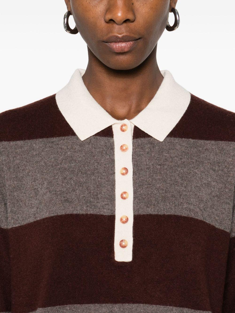 YERSE Maglione a righe con colletto stile polo<BR/><BR/>