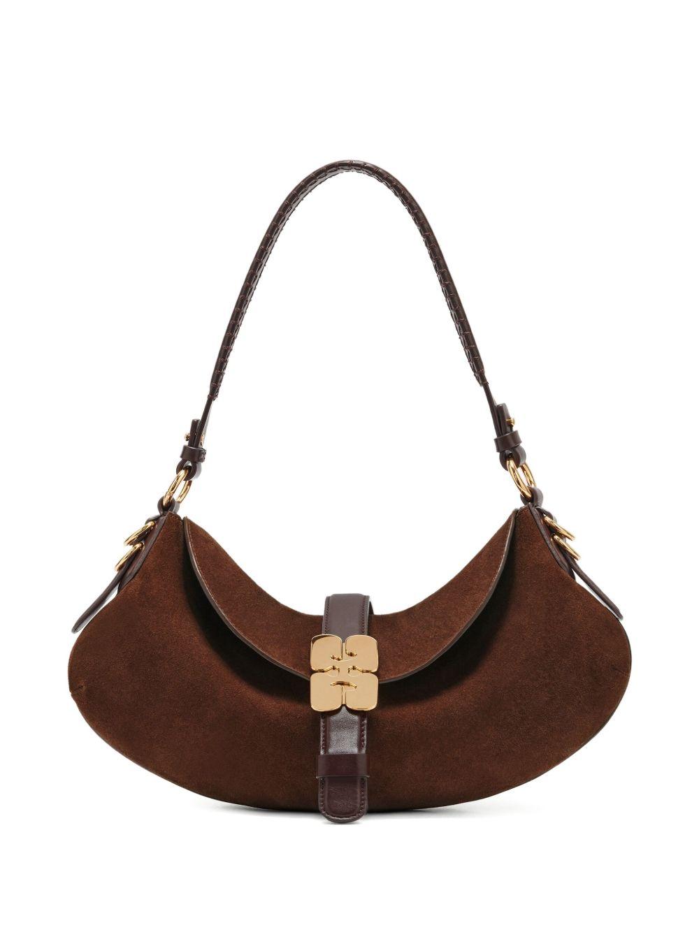 GANNI Borsa B-Kat Pelinova in suede marrone