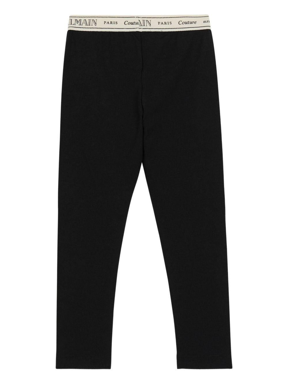 BALMAIN Leggings in cotone nero