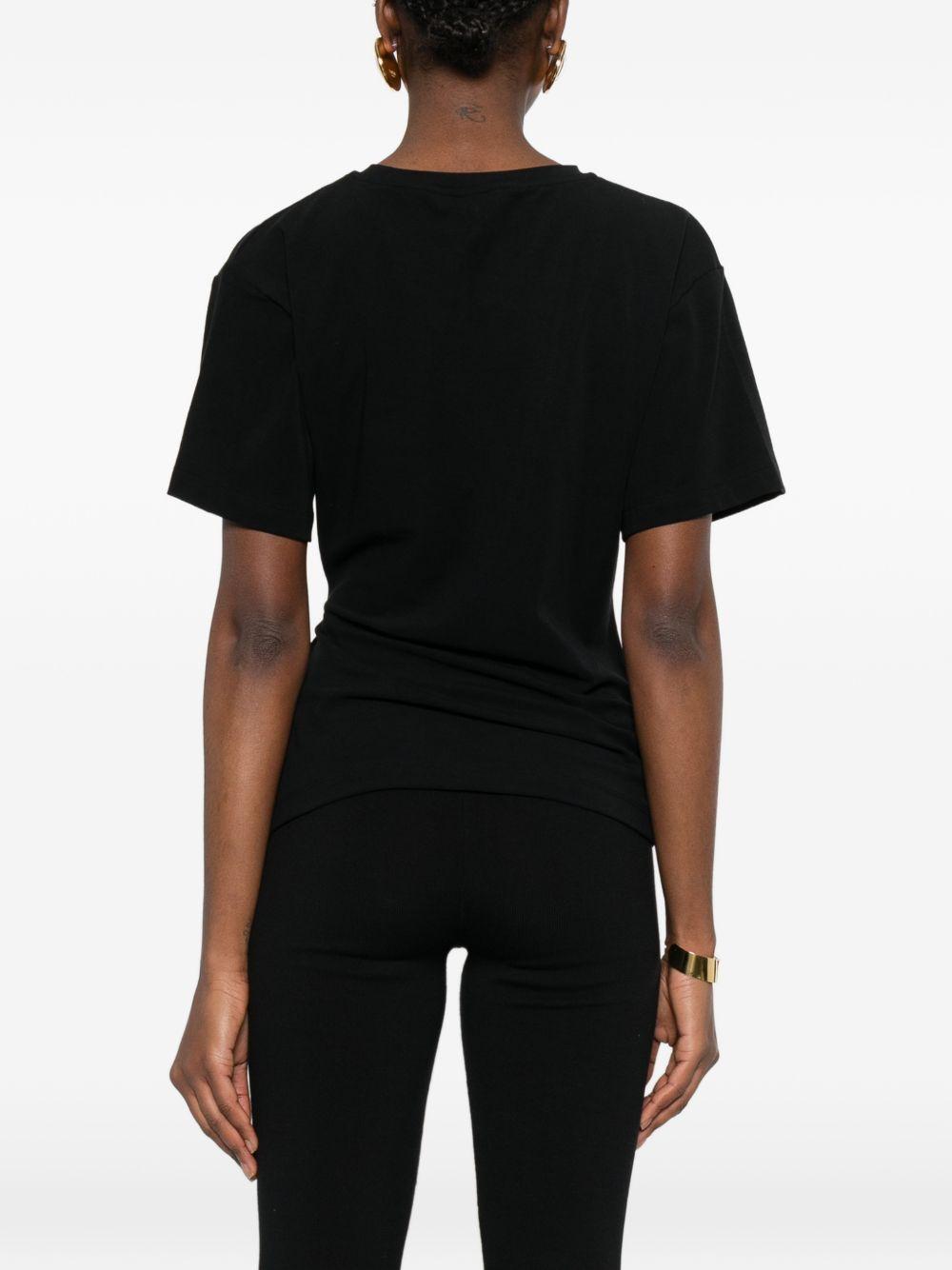 PINKO T-shirt Mary nera con spilla