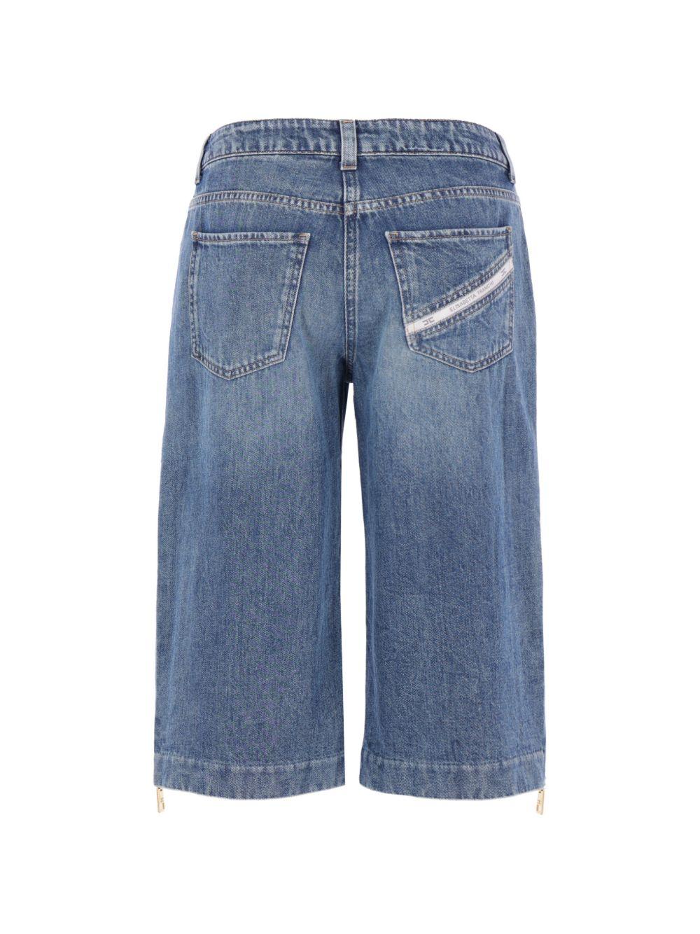 ELISABETTA FRANCHI Jeans a pinocchietto in cotone denim blu