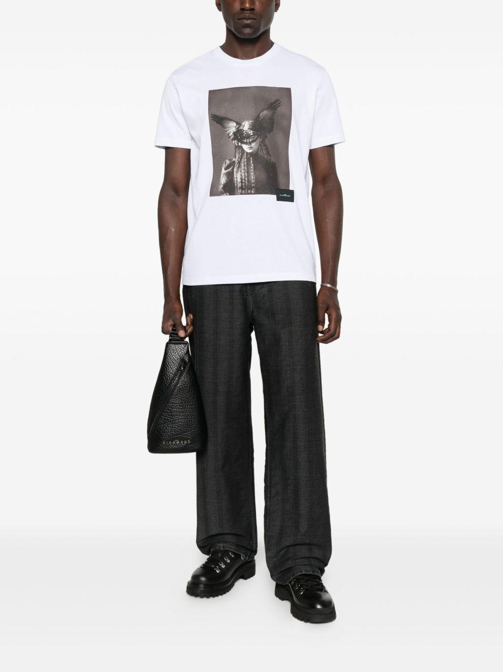 JOHN RICHMOND T-shirt in cotone bianco con stampa grafica