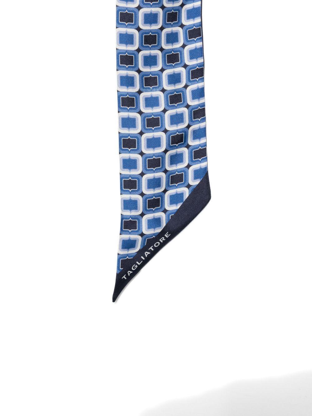 TAGLIATORE Sciarpa foulard Navy con design grafico geometrico blu