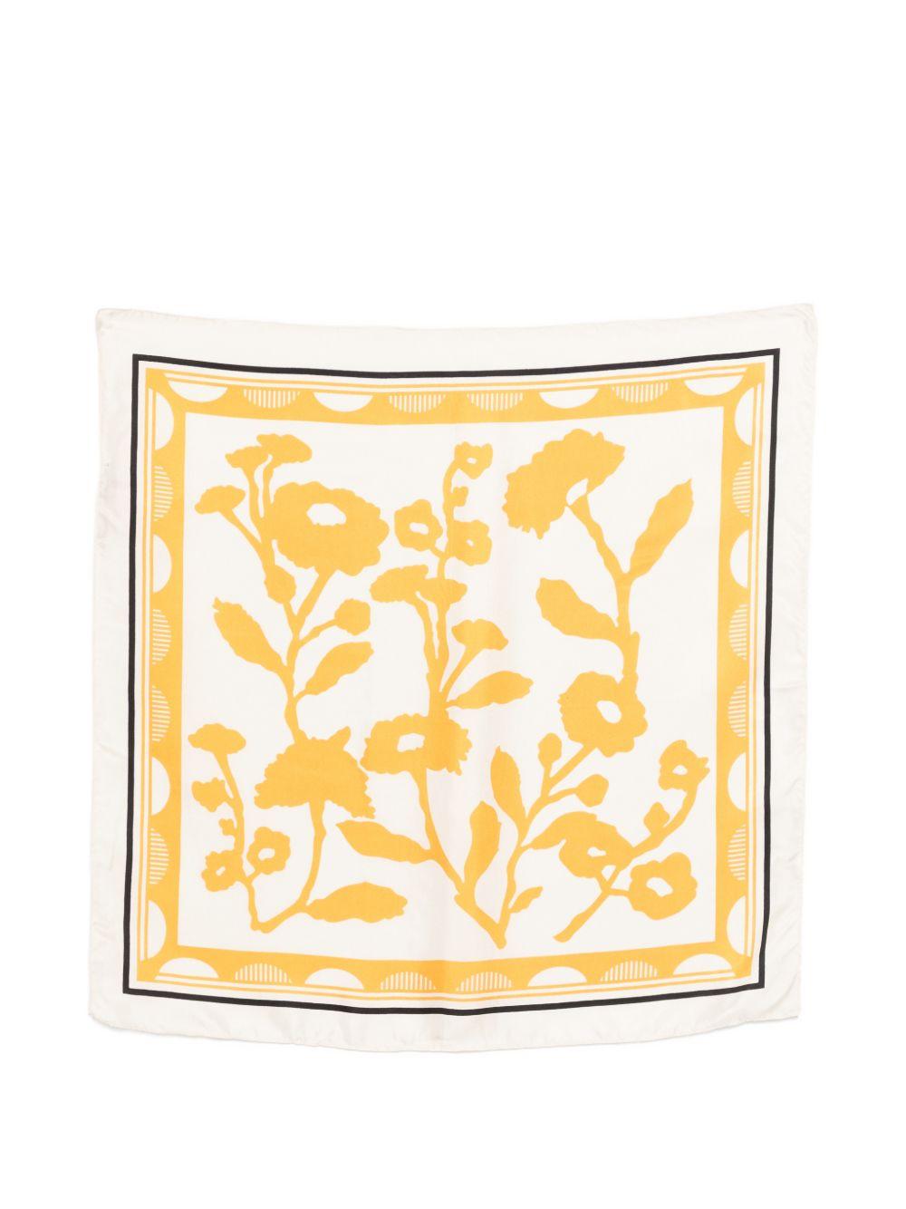 SGOMBERO CANTINE Foulard Ariete in seta con stampa gialla