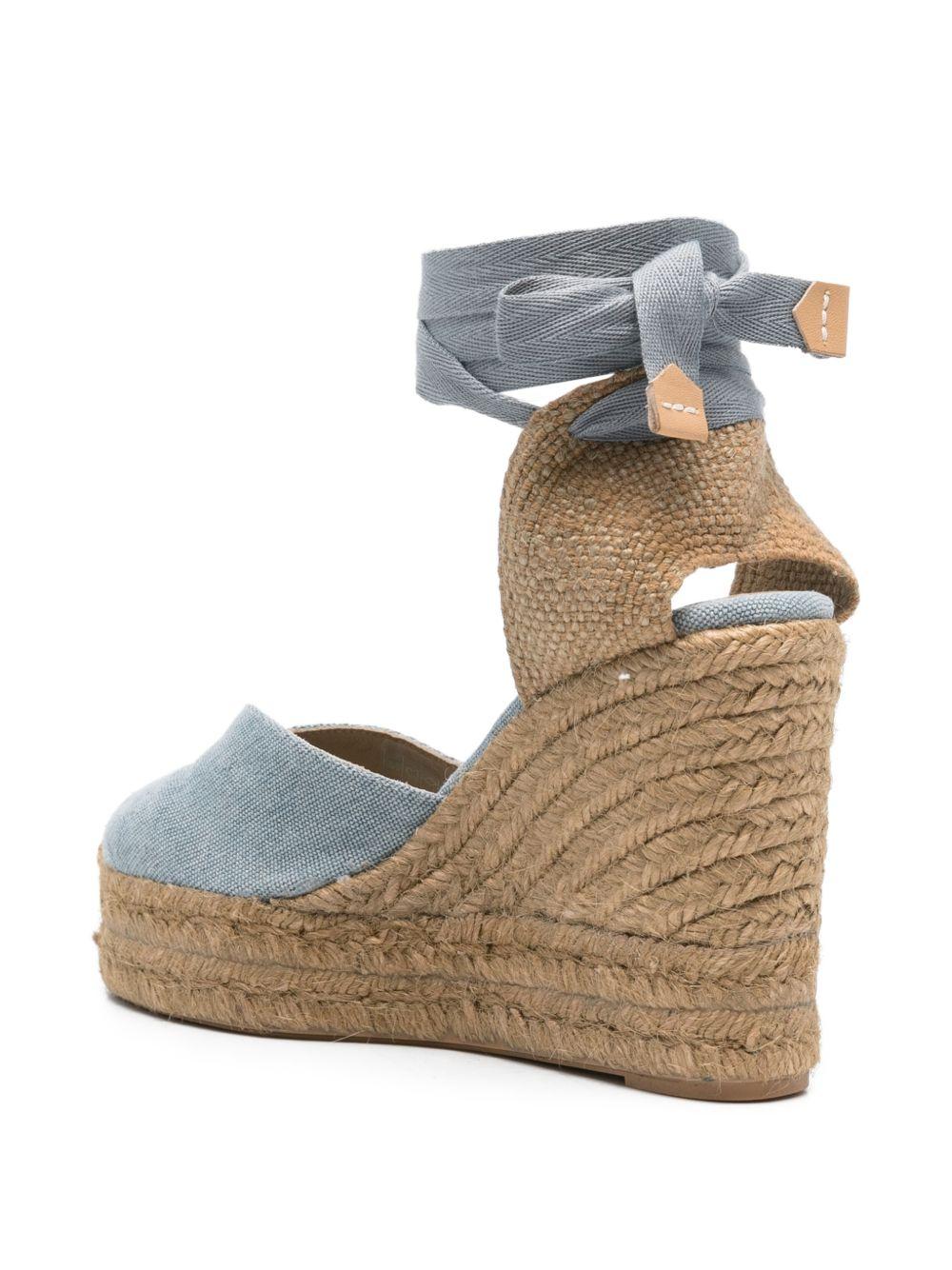 CASTANER Zeppa con lacci in cotone azzurro