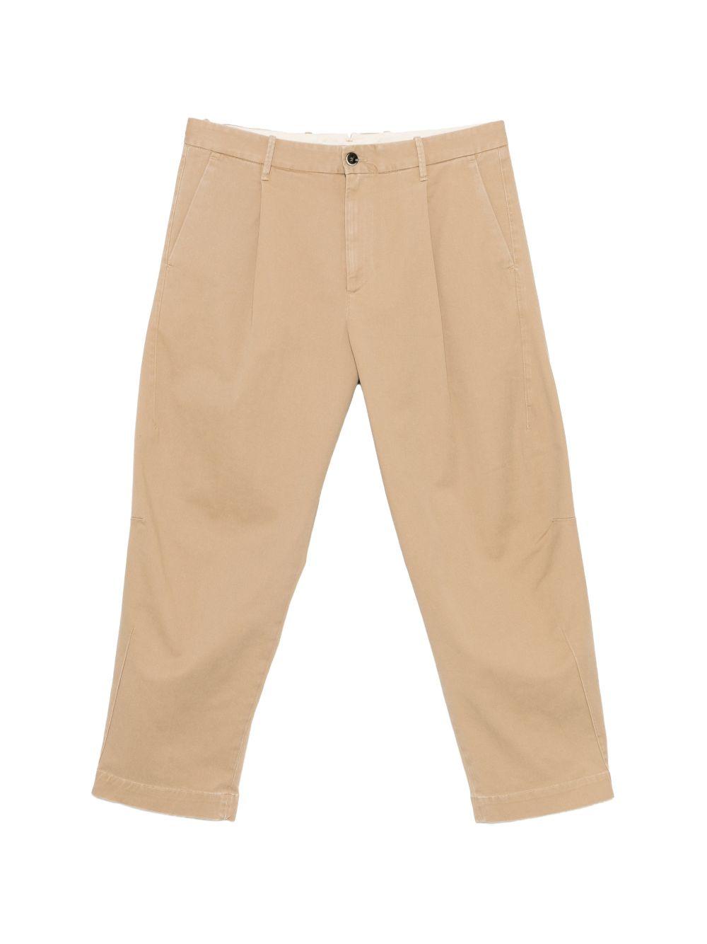 NINE IN THE MORNING Pantaloni beige con chiusura a bottoni