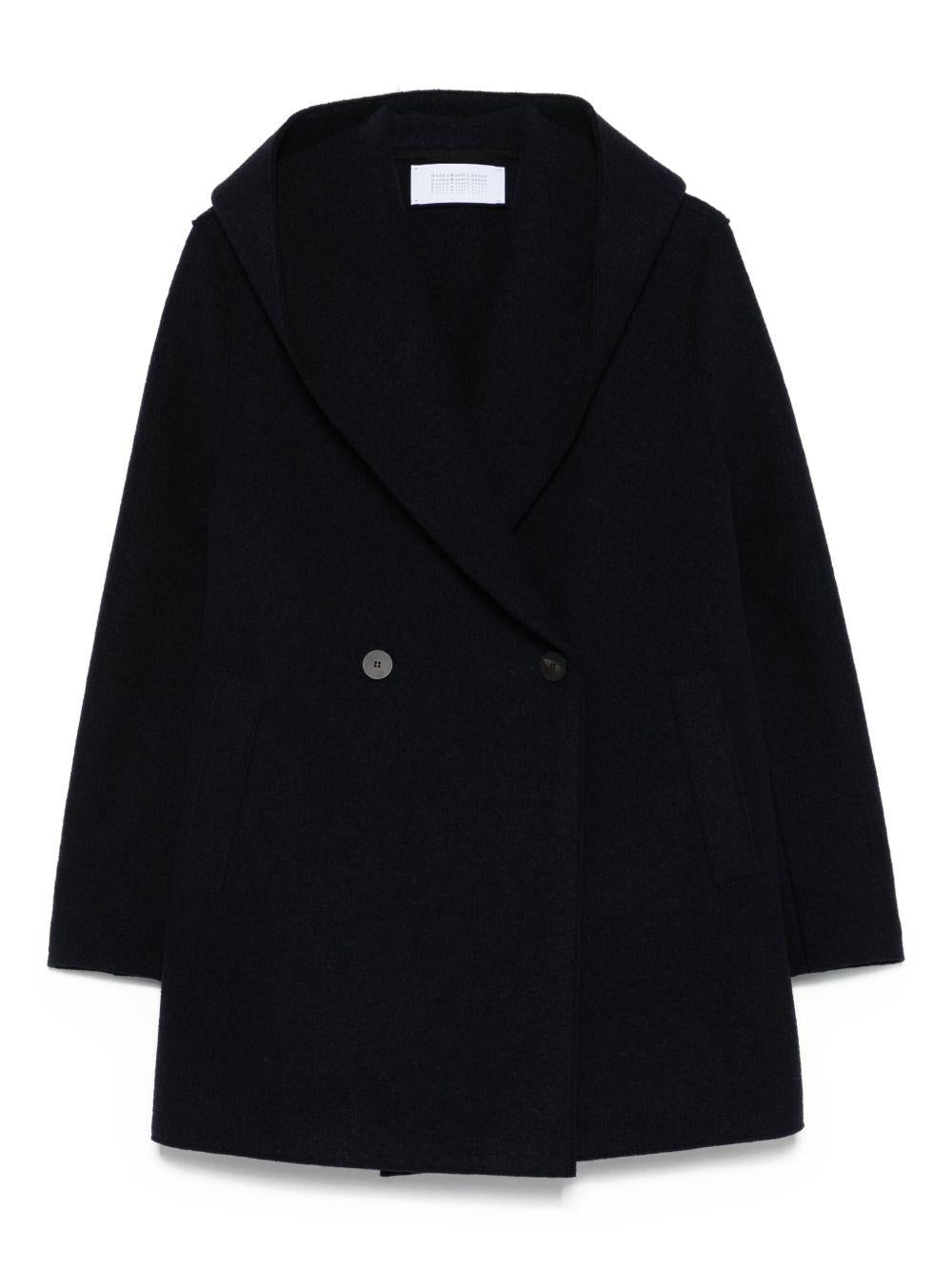 HARRIS WHARF LONDON Cappotto doppiopetto in lana blu