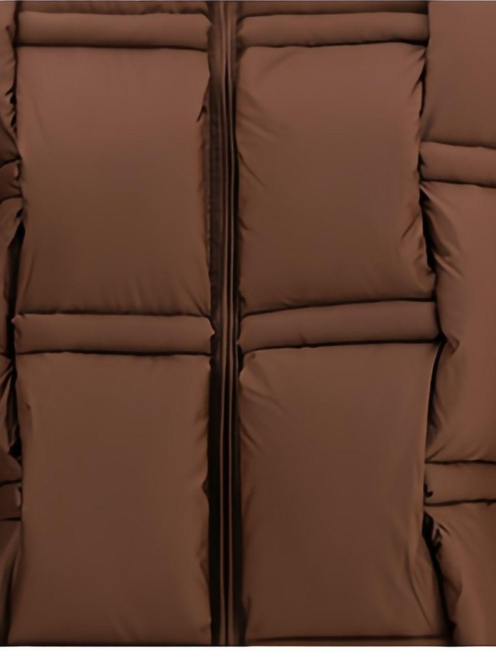 RAXXY Piumino marrone scuro con design imbottito intrecciato