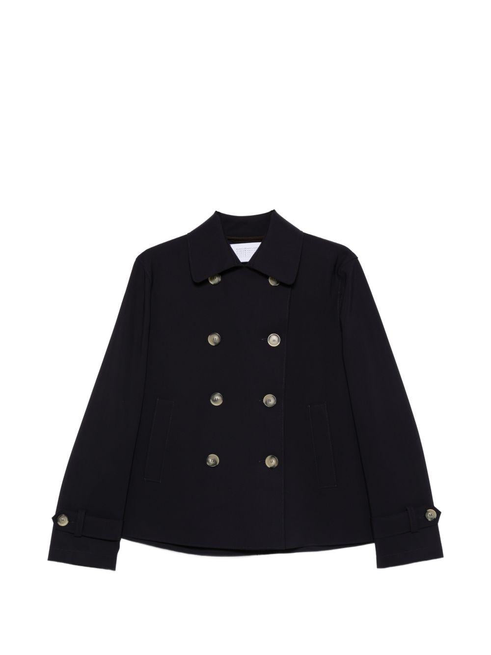 HARRIS WHARF LONDON Giacca british doppiopetto blu scuro