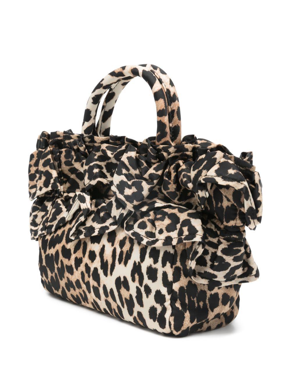 GANNI Borsa a mano con stampa leopardata