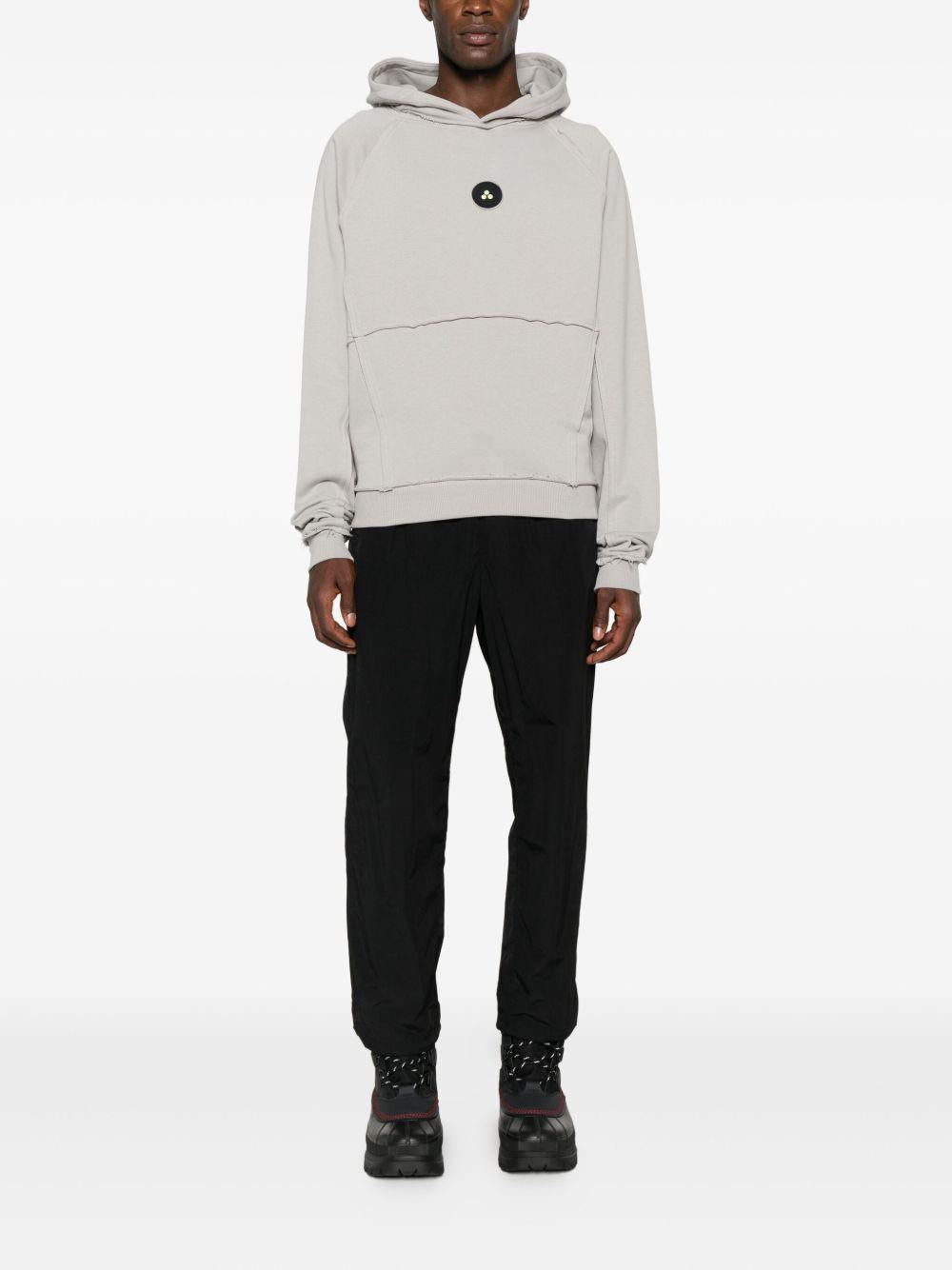 PEUTEREY Felpa 'Cullinan' in cotone grigio con logo nero