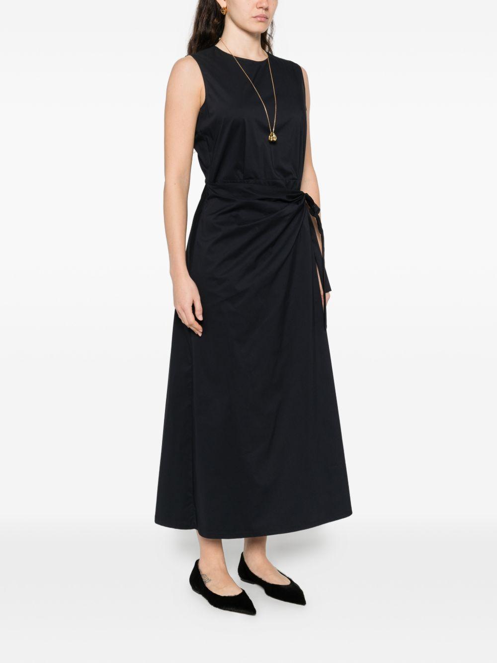 ASPESI Abito midi con drappeggio in cotone blu