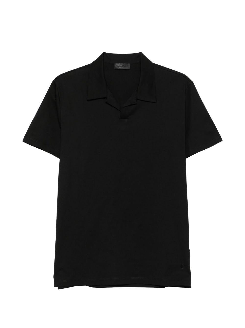 DONDUP Polo regular fit nera con logo D ricamato