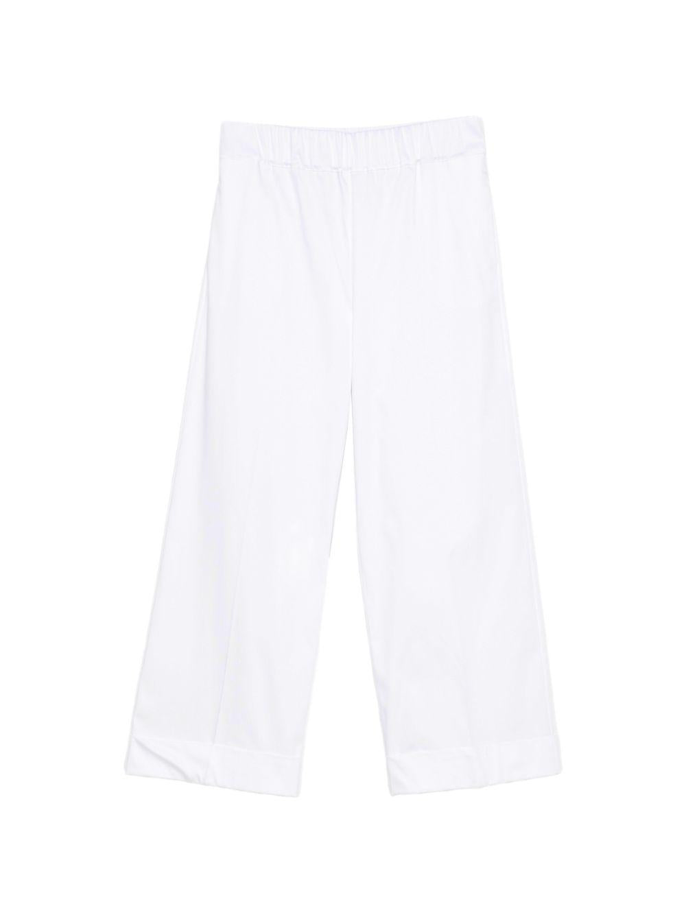 D EXTERIOR Pantaloni bianchi in cotone elasticizzato