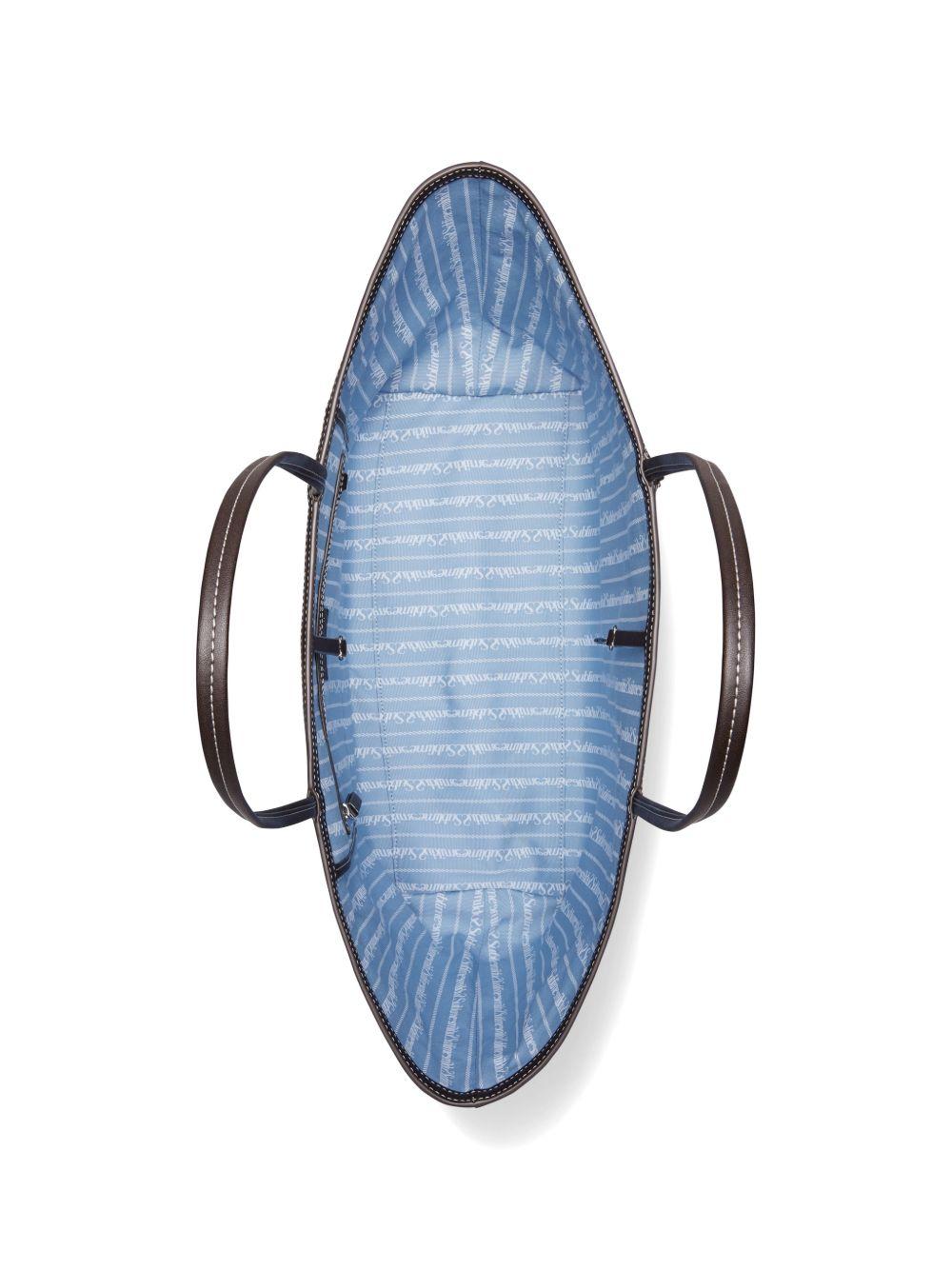 TORY BURCH Borsa shopping in cotone misto lino con monogram