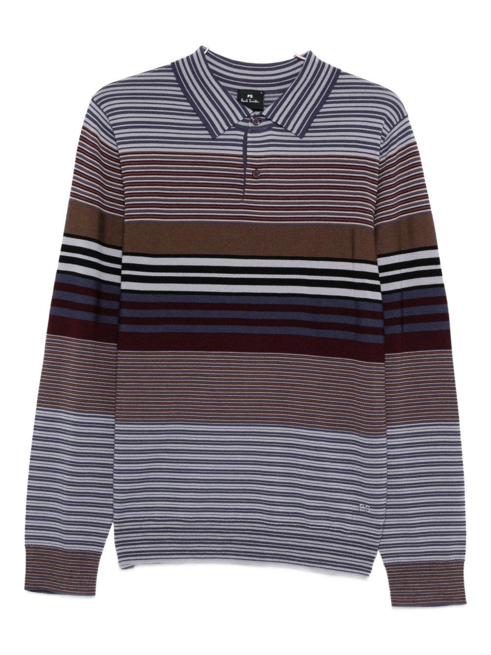 PS PAUL SMITH Maglia girocolloviola a righe multicolore