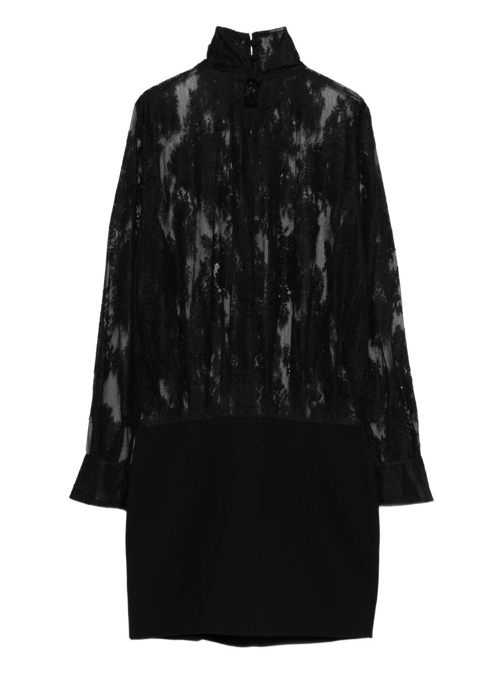 SEMICOUTURE Abito corto 'Blanca' nero con pizzo