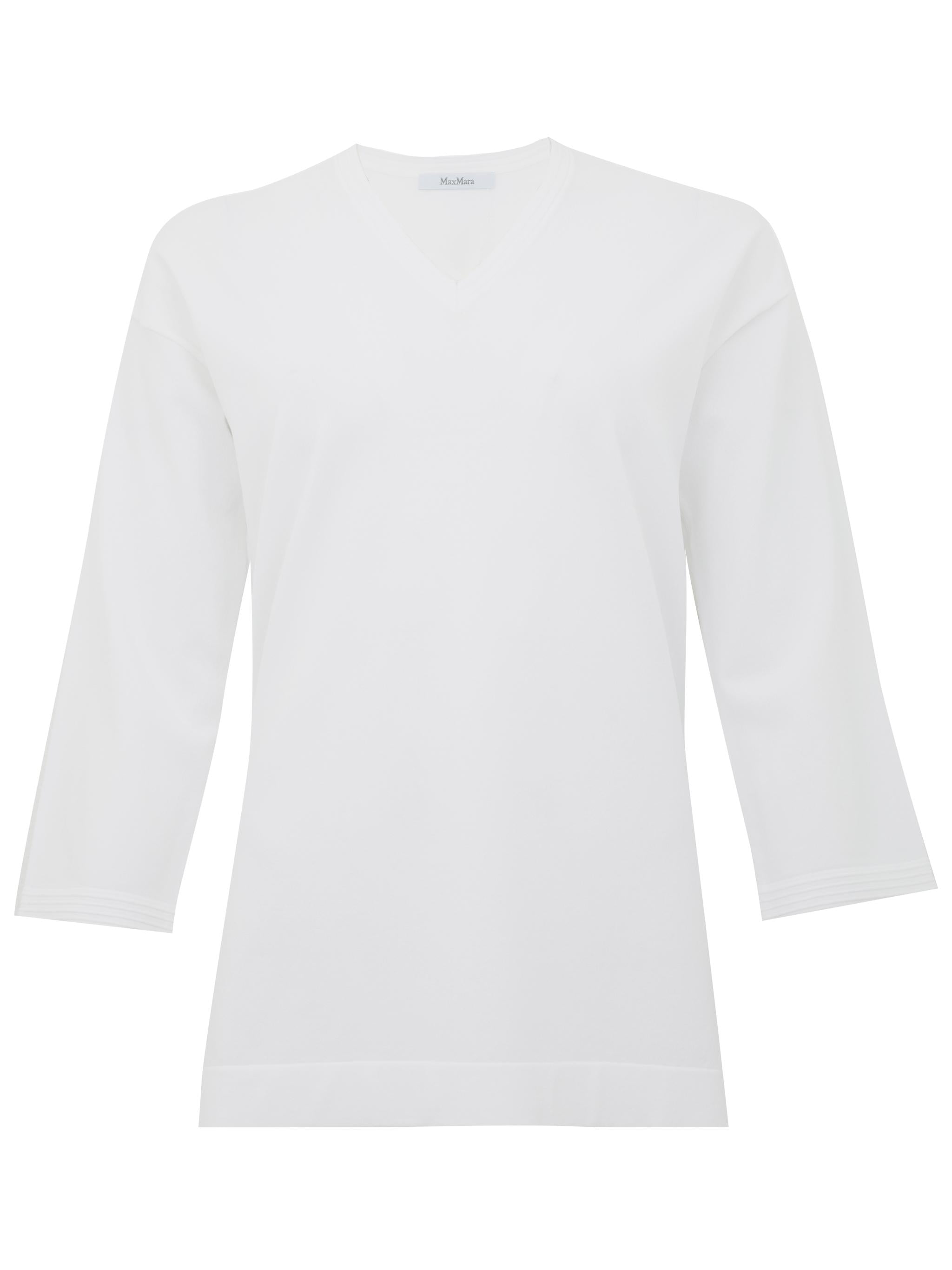 MAX MARA T-shirt bianca Palloro con maniche 3/4 e spacchi laterali