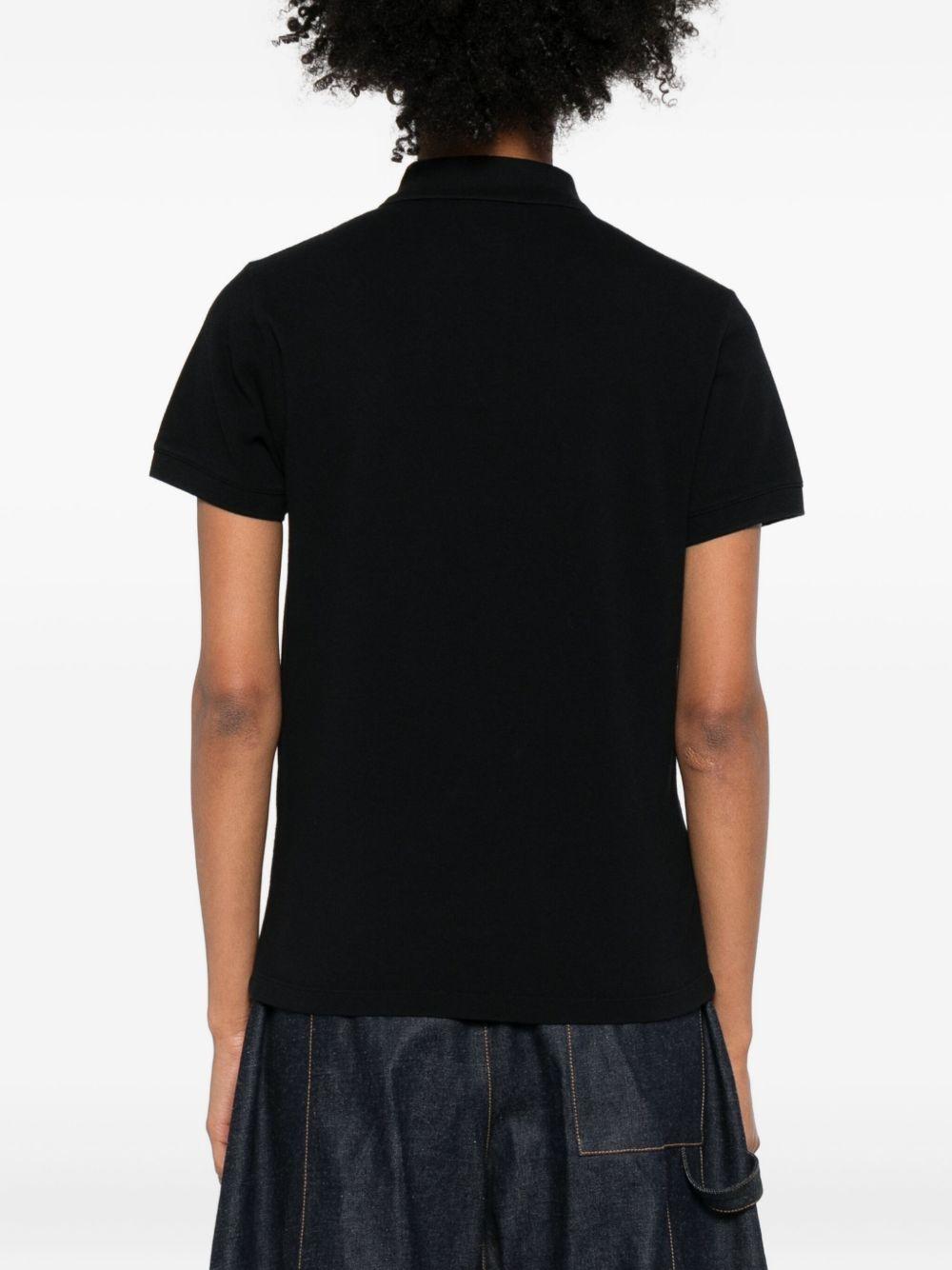 MAISON KITSUNE Polo con logo ricamato nera