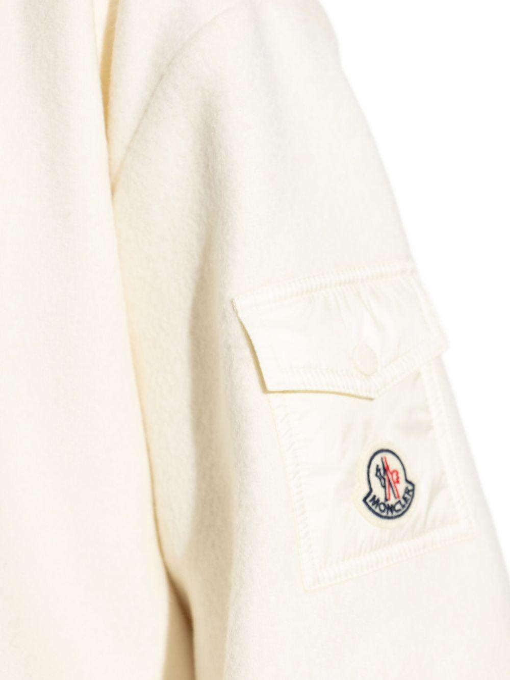 MONCLER Cappa avorio a maniche 3/4 con cappuccio