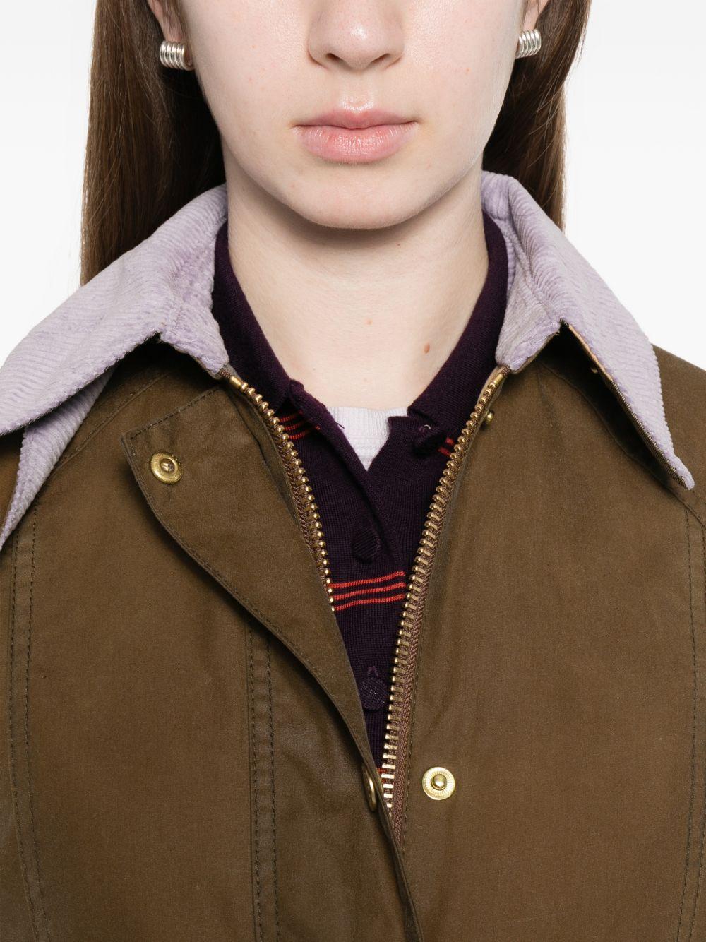 BARBOUR Giacca Beadnell marrone con collo a coste
