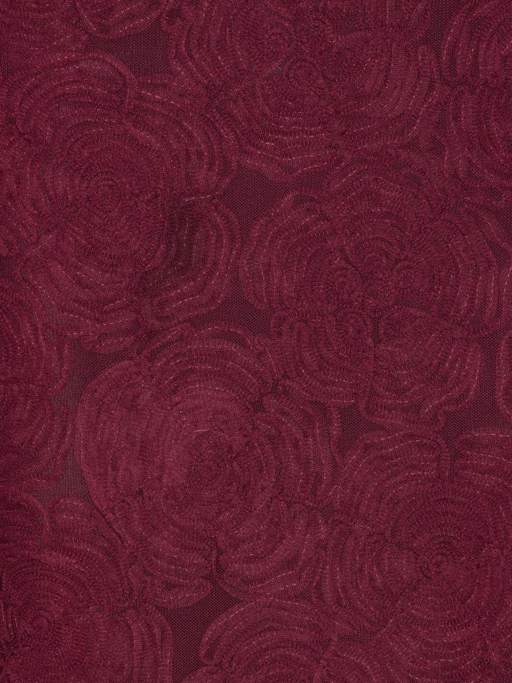 ROTATE Abito midi con ricamo floreale bordeaux