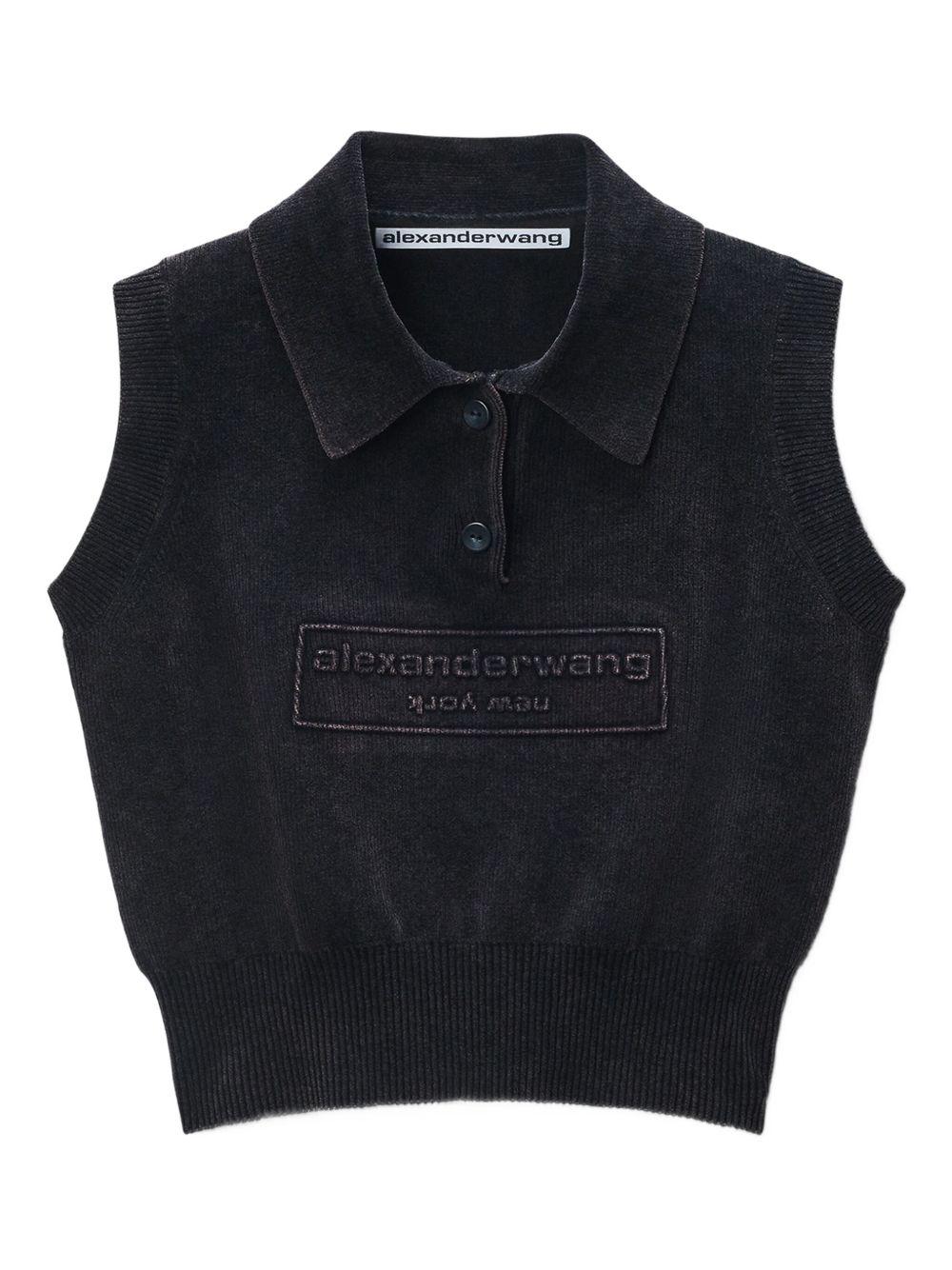 ALEXANDER WANG Top smanicato stile polo