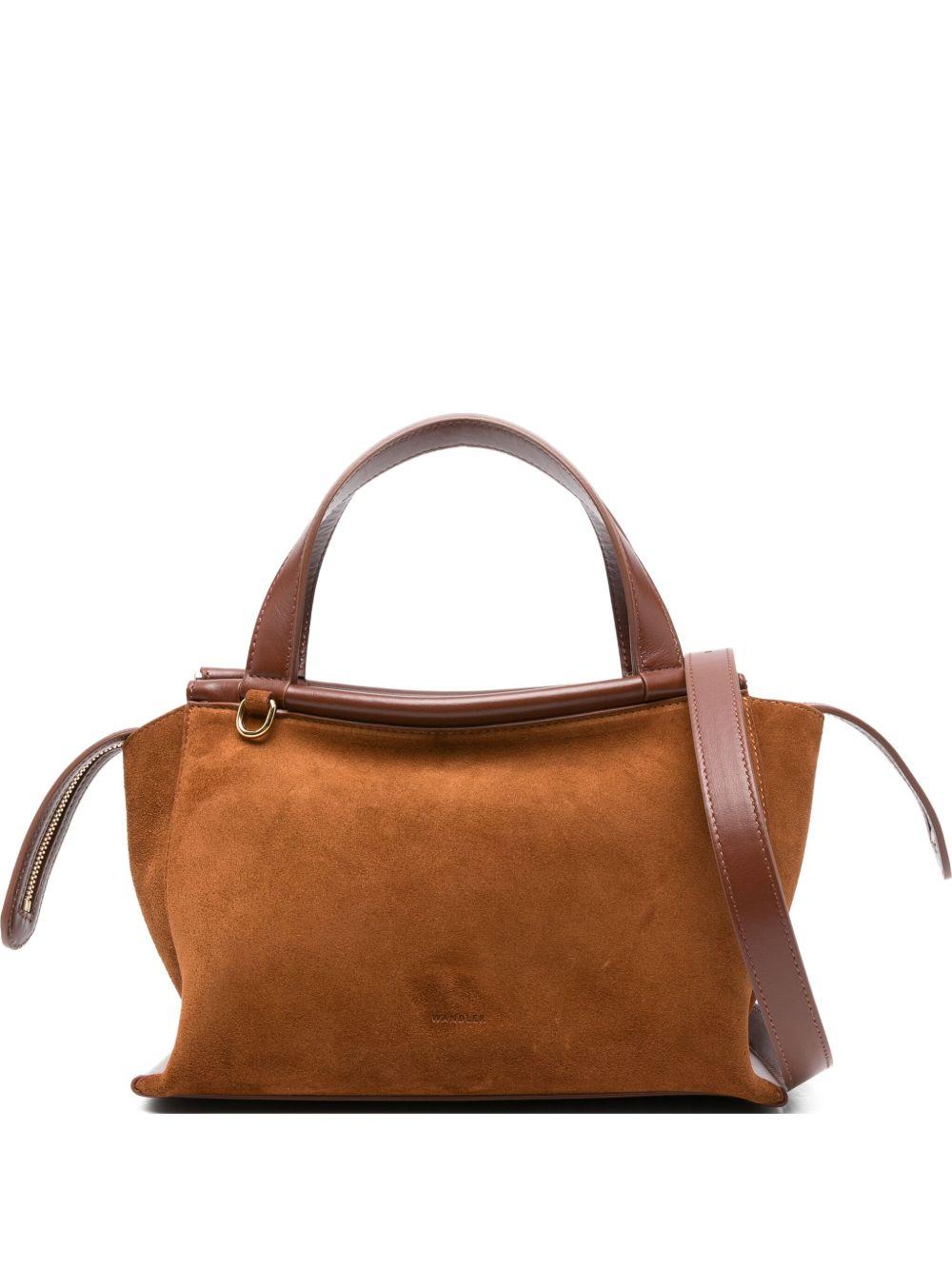 WANDLER Borsa Ida in suede e pelle marrone