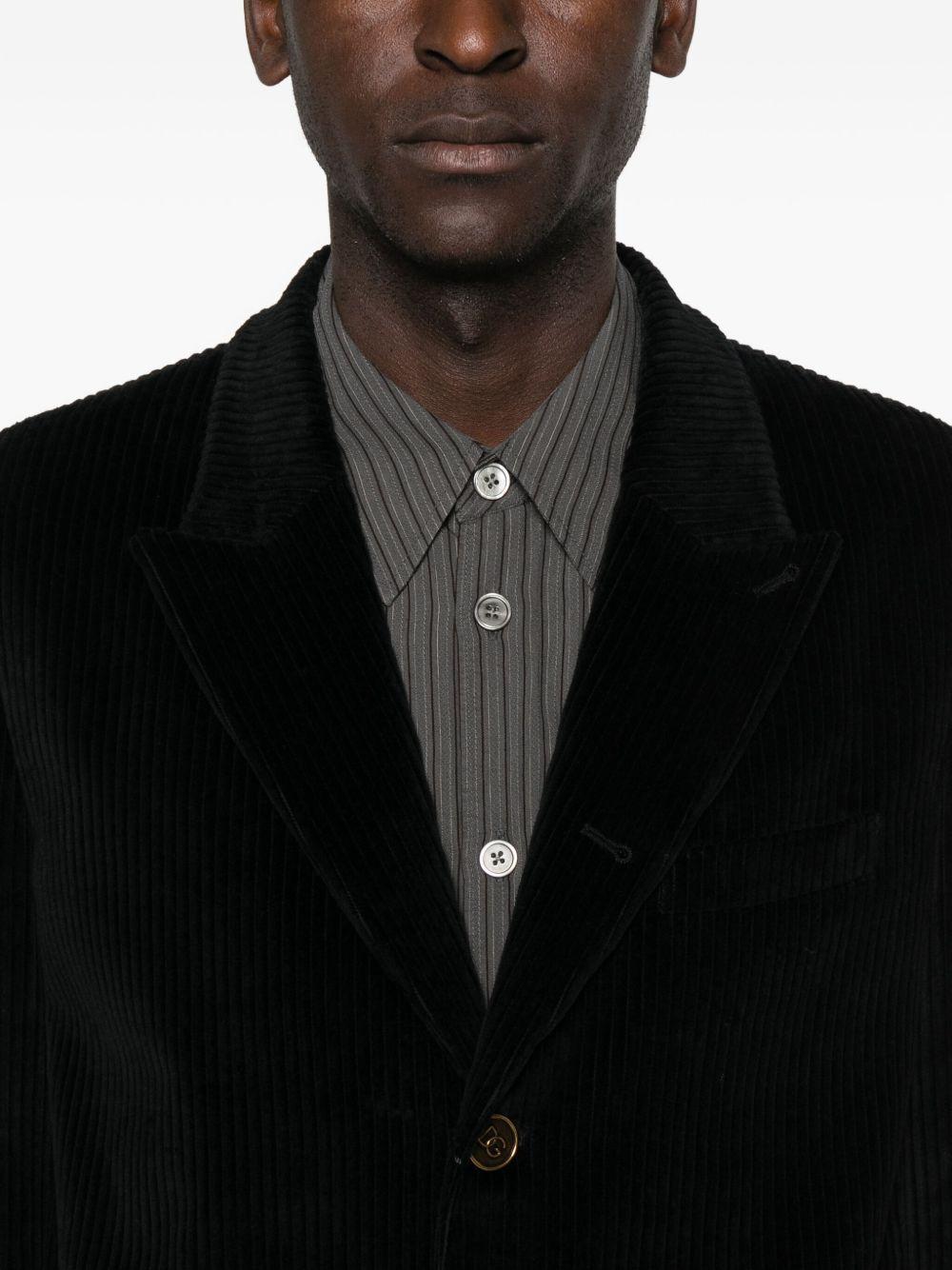 DOLCE e GABBANA Blazer monopetto nero a costine