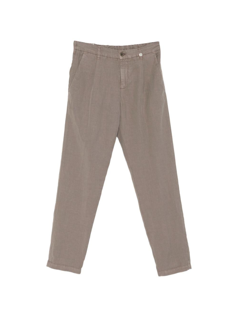MYTHS Pantaloni in lino grigio scuro con pence