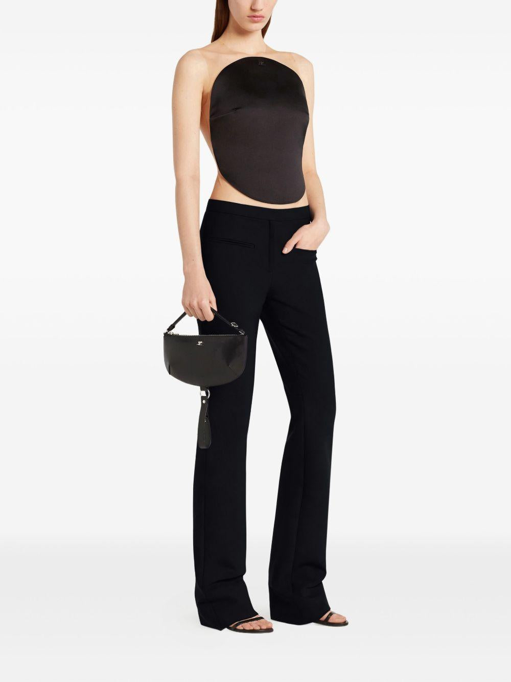 COURREGES Borsa a spalla Holy Eclipse in pelle nera