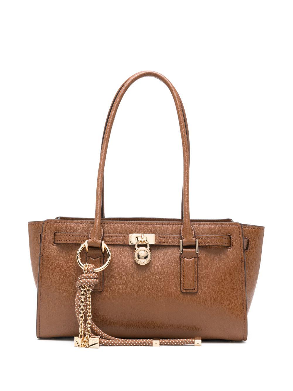 MICHAEL KORS Borsa shopping marrone con lucchetto