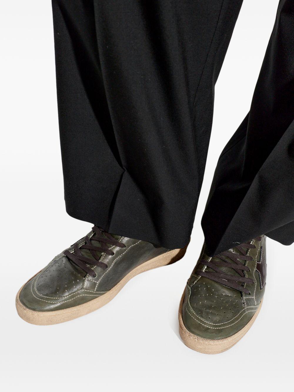 GOLDEN GOOSE Sneakers Ball Star verdi in pelle con dettagli effetto vintage