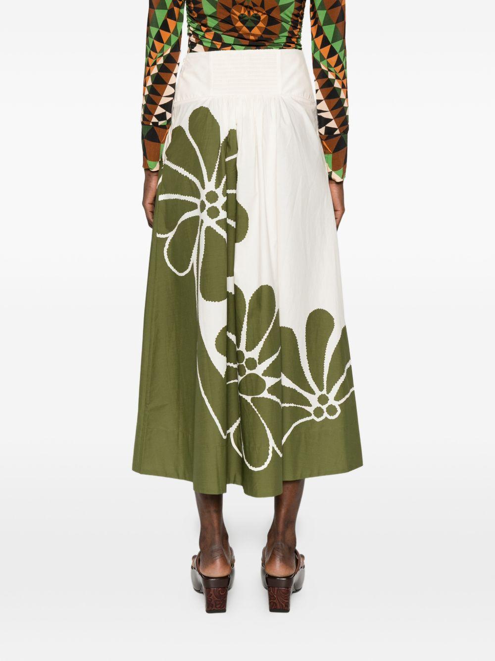 FARM RIO Gonna midi Palermo in cotone con stampa floreale