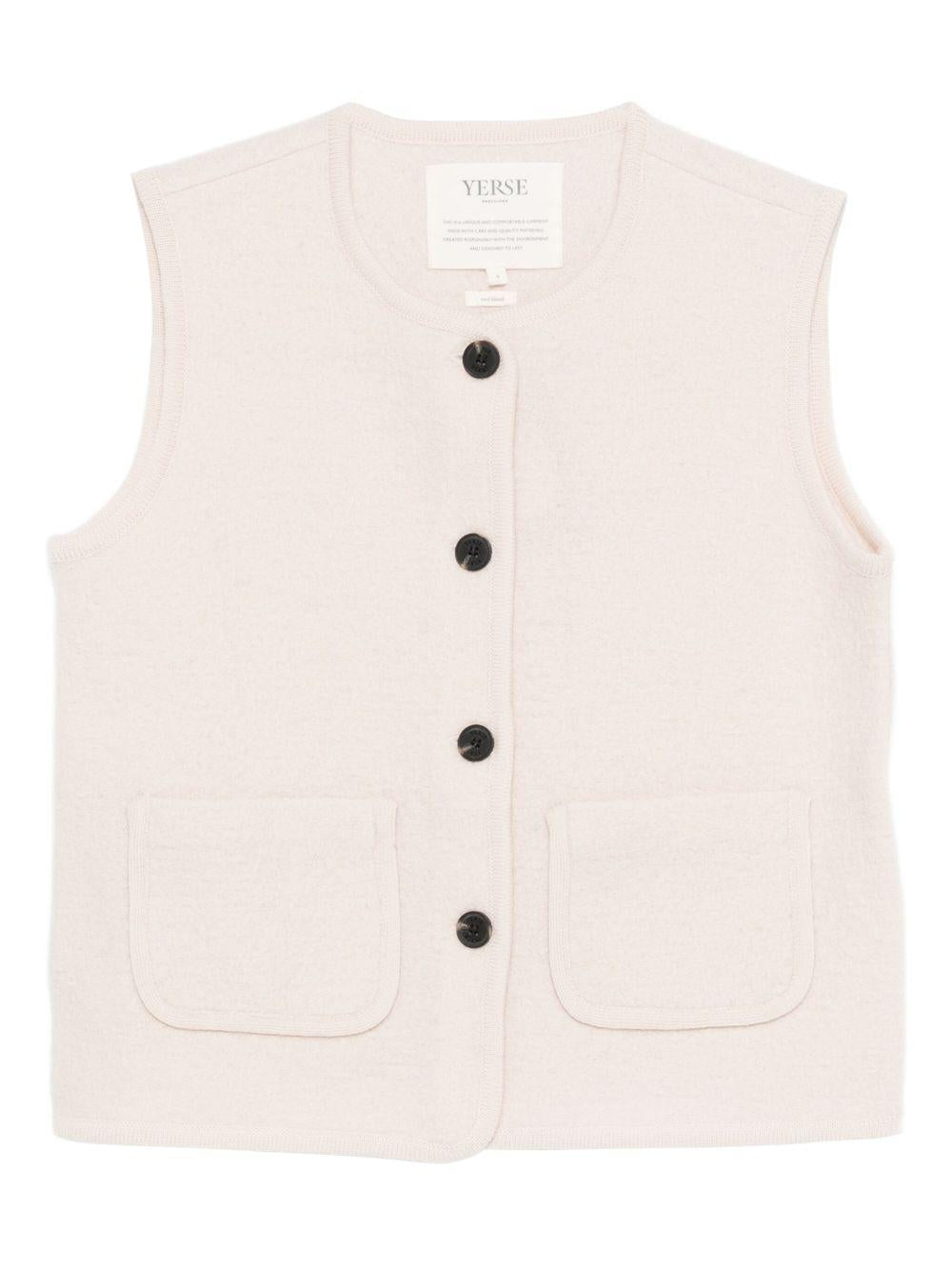 YERSE Gilet Graz bianco in lana