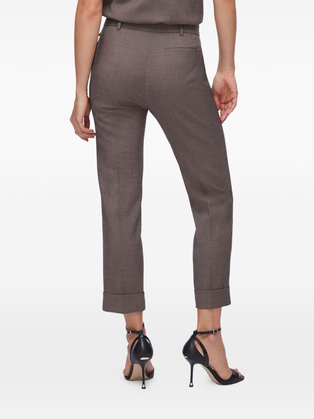 LIUJO Pantaloni eleganti marroni a gamba dritta