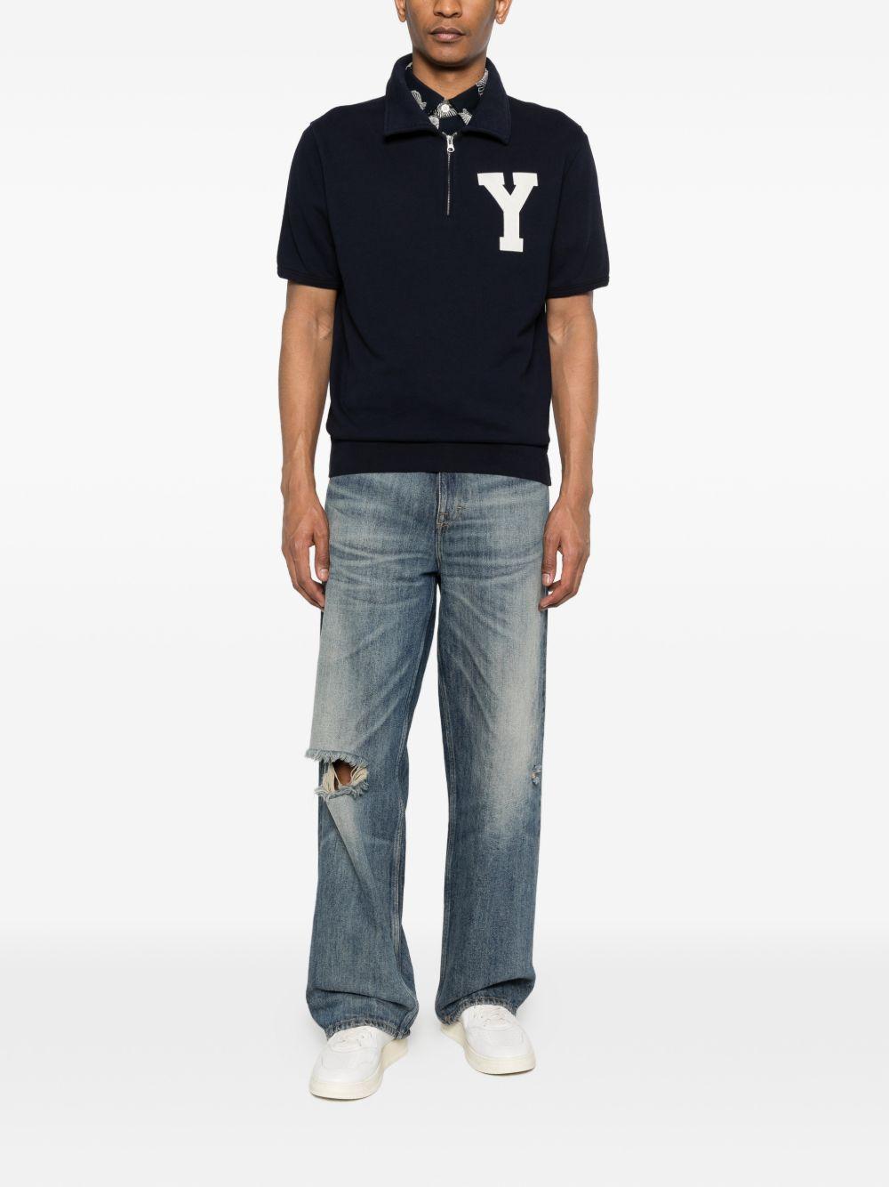 CHESAPEAKES Polo Yankees blu navy con zip