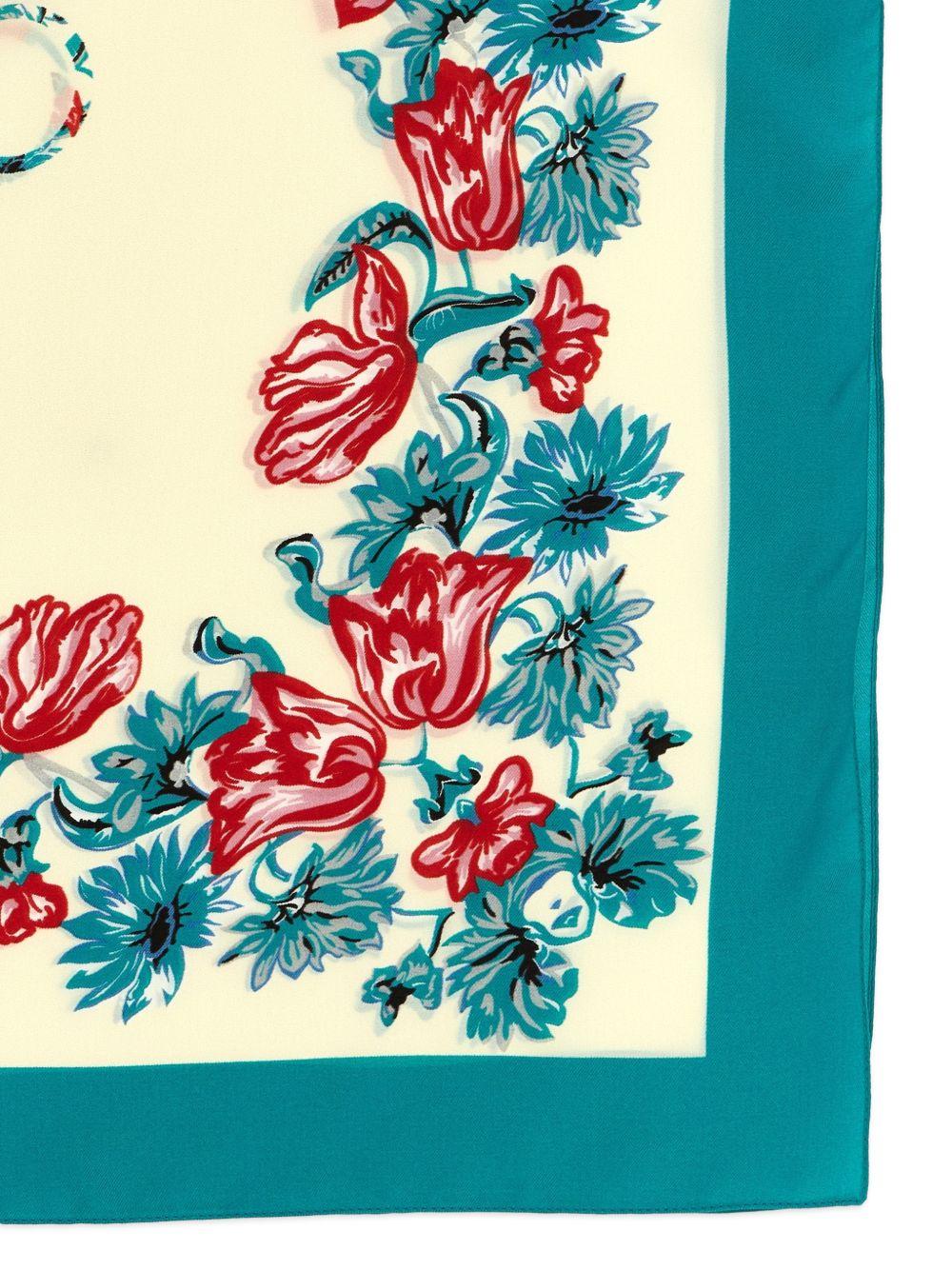 PINKO Foulard con grafica floreale multicolore