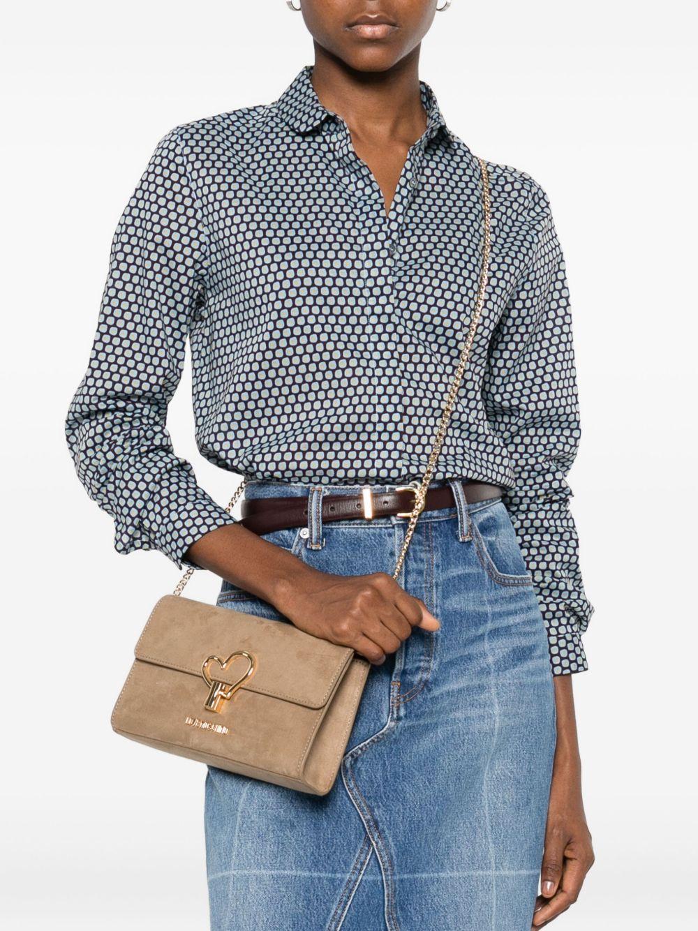 LOVE MOSCHINO Borsa a tracolla in suede con chiusura a cuore