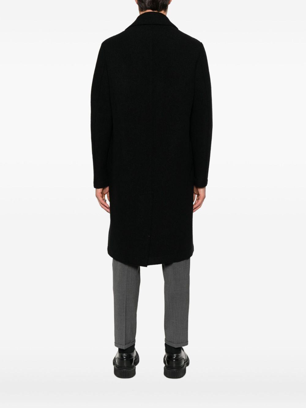 HARRIS WHARF LONDON Cappotto lungo in lana doppiopetto nero