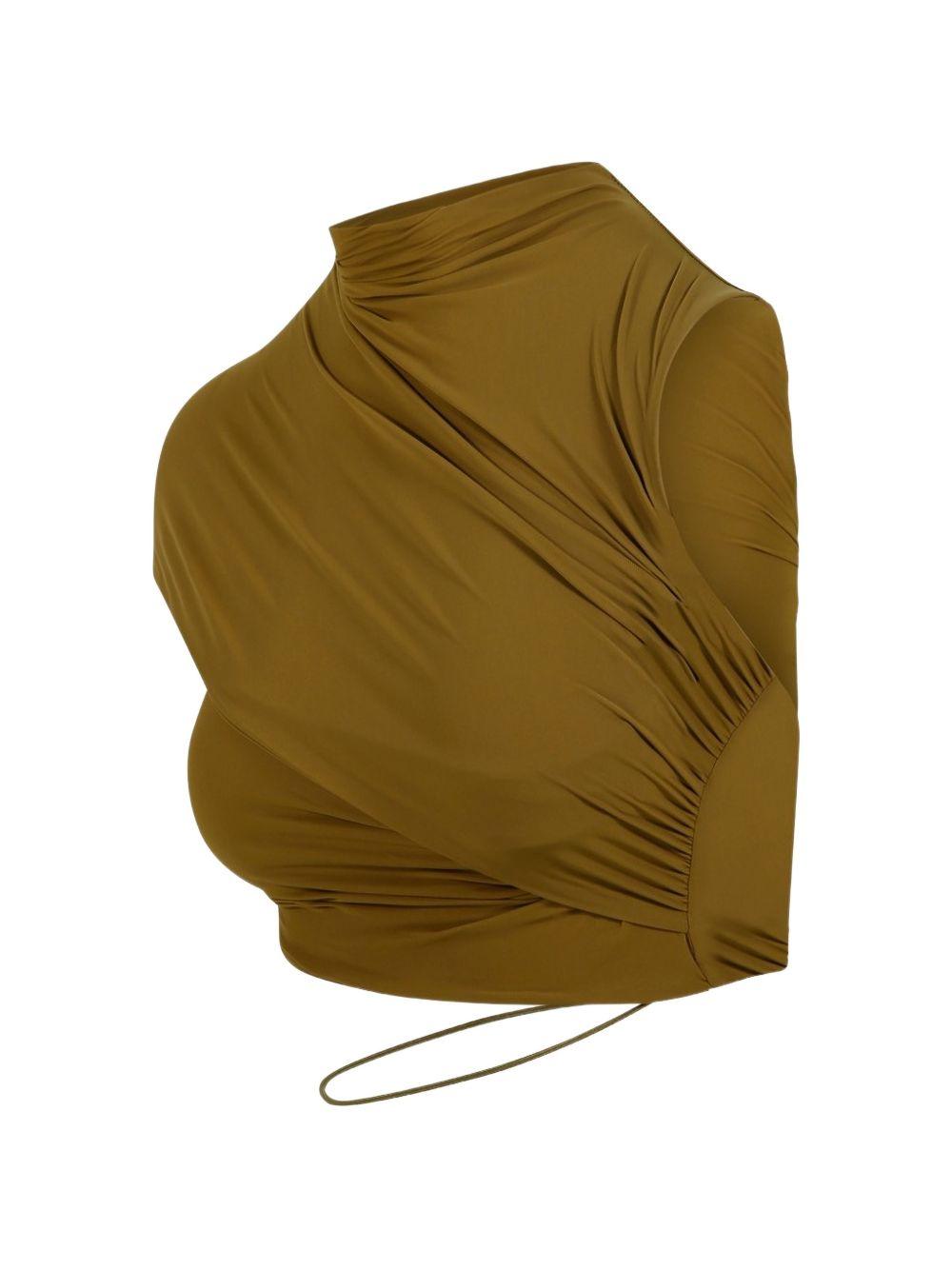 AMAZUIN Top verde militare fasciante