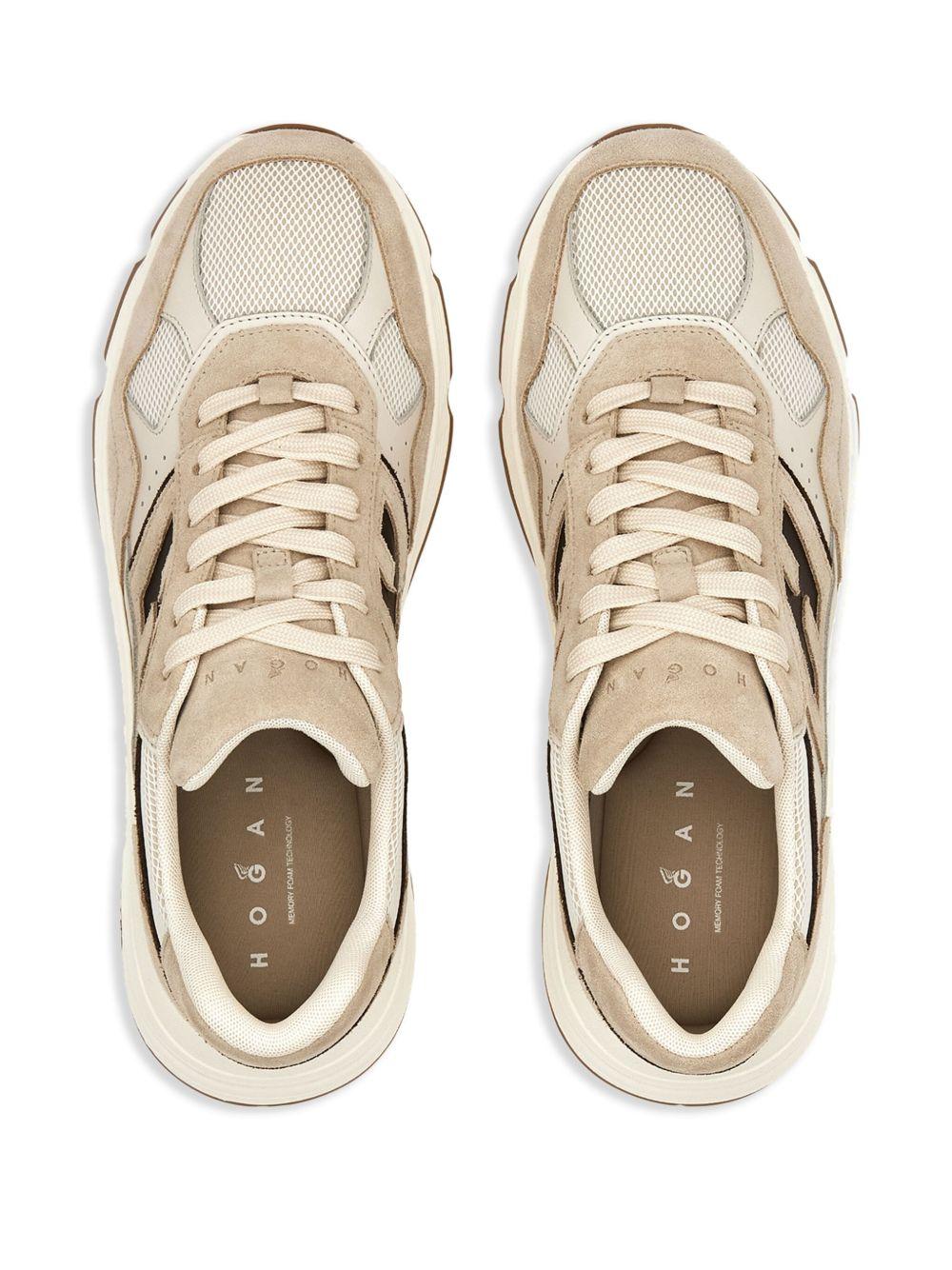 HOGAN Snekaers 'Hyperlight' in pelle beige con logo