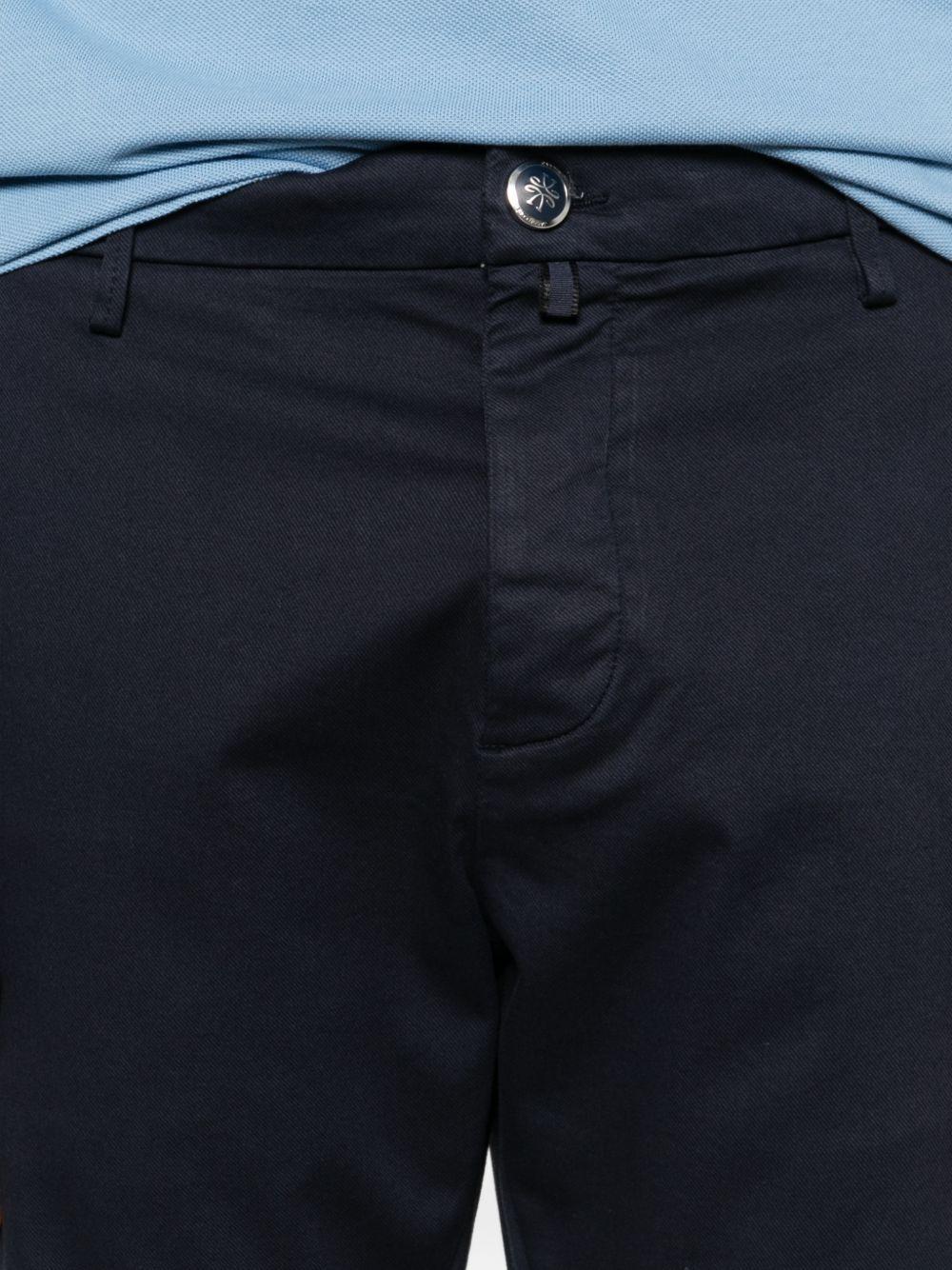 JACOB COHEN Pantaloni blu scuro in cotone con chiusura a bottoni