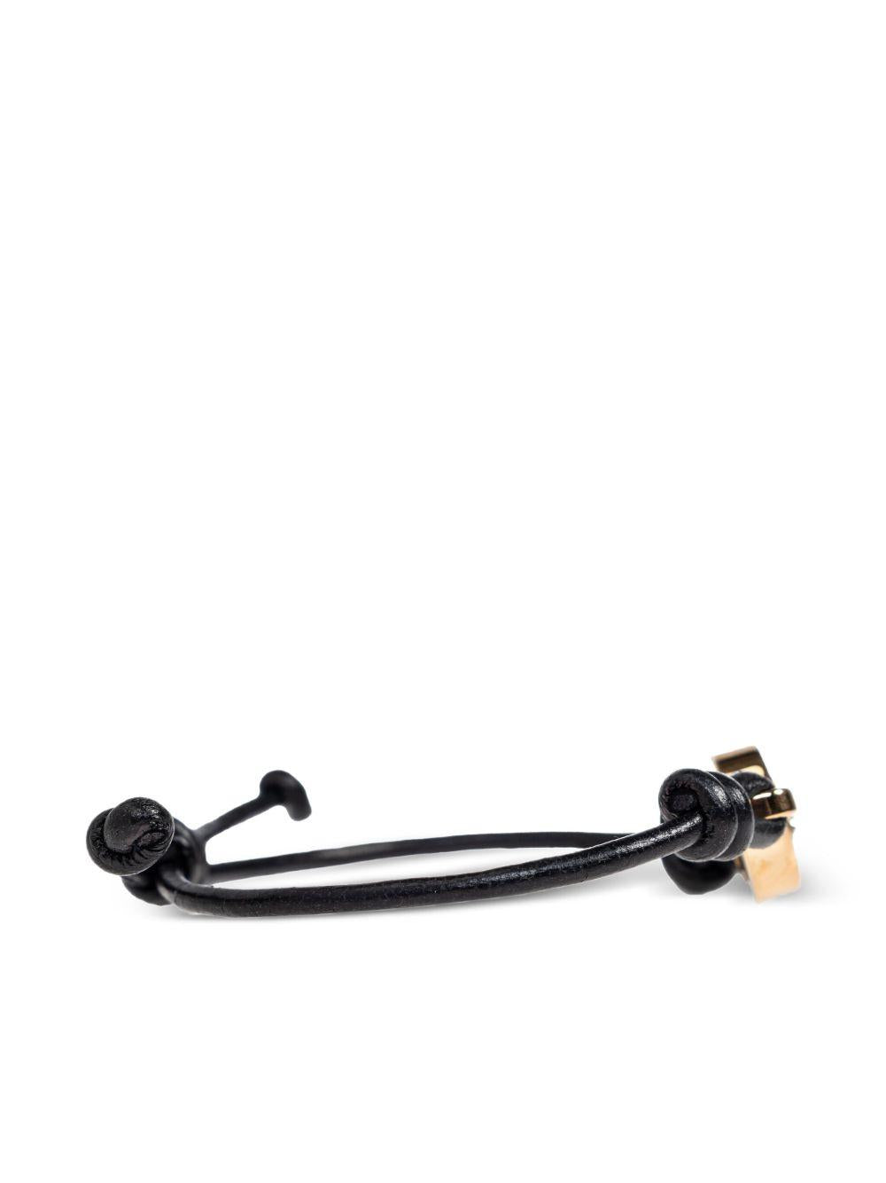 VERSACE Bracciale Medusa in pelle oro e nero