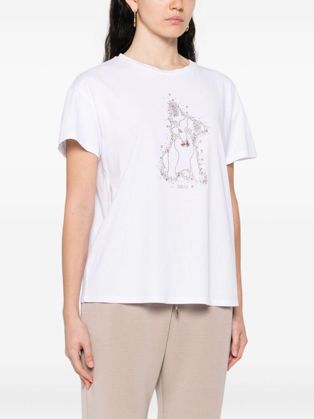 LIUJO T-shirt girocollo con strass