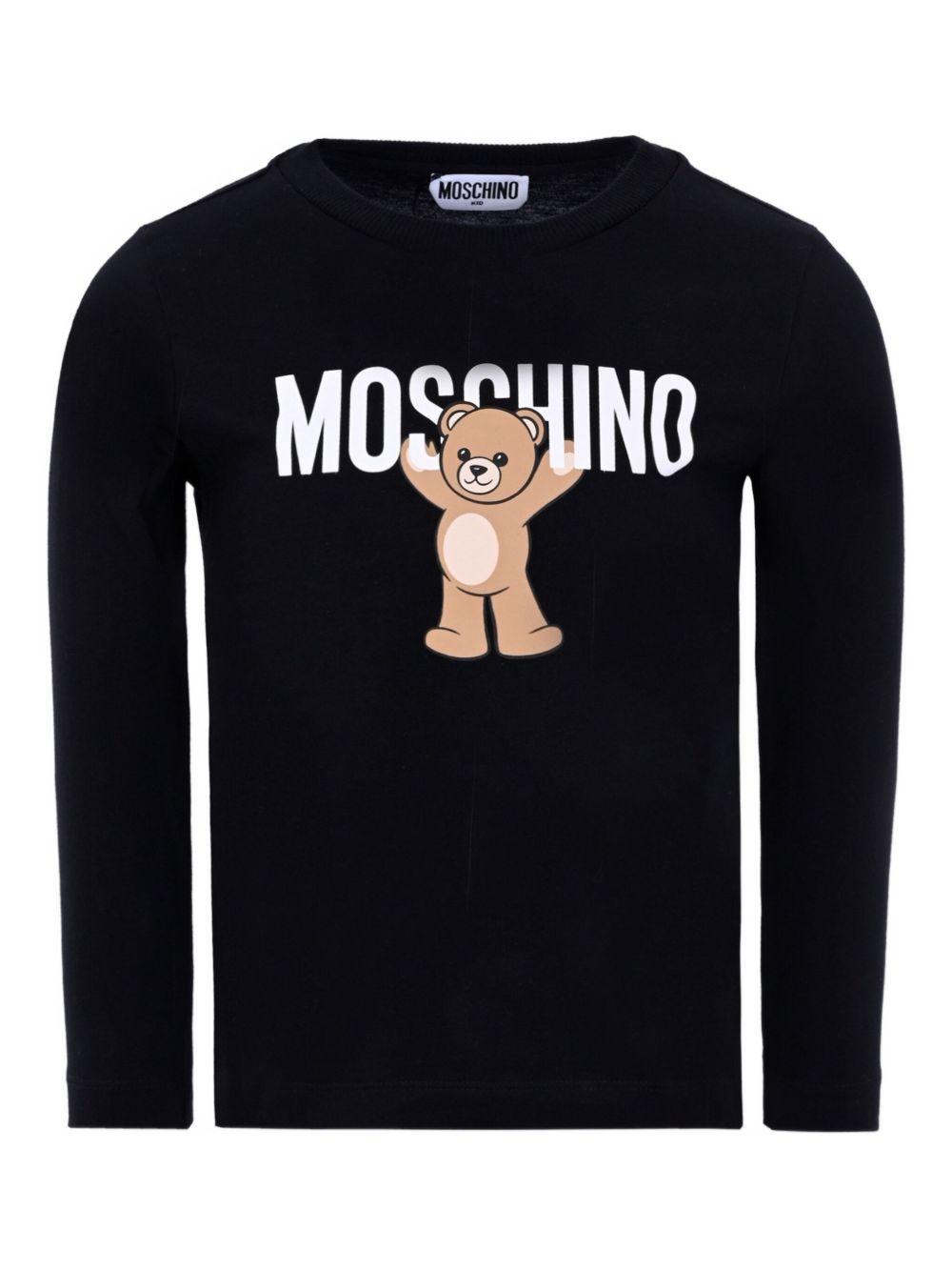 MOSCHINO T-shirt a maniche lunghe con stampa logo
