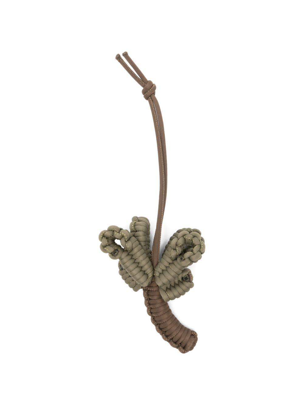 MARREA Portachiavi marrone con texture intrecciata