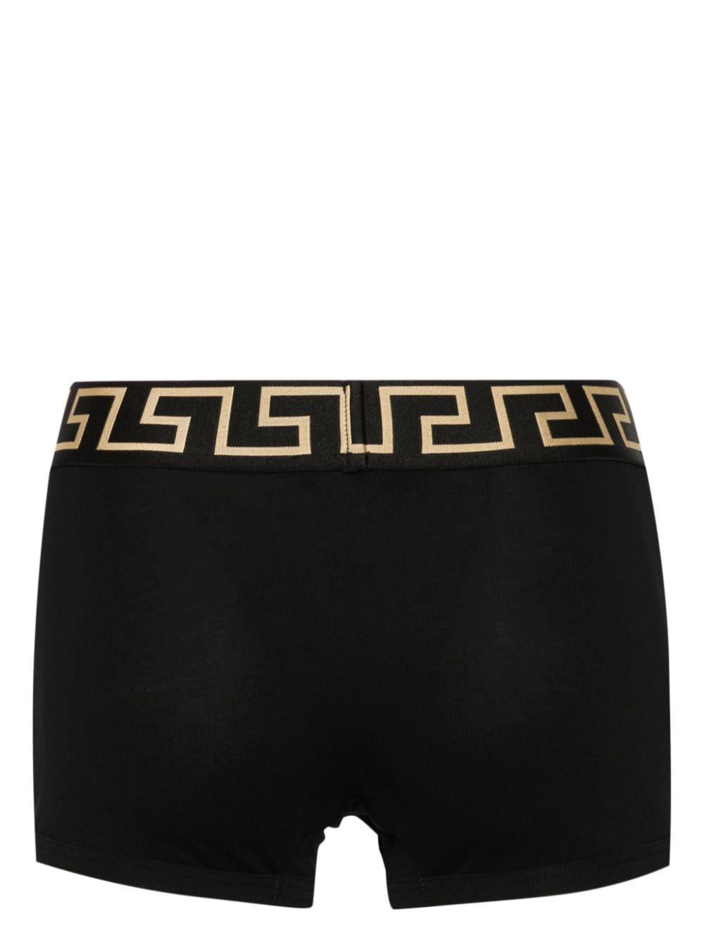 VERSACE Boxer in cotone nero in confezione da due